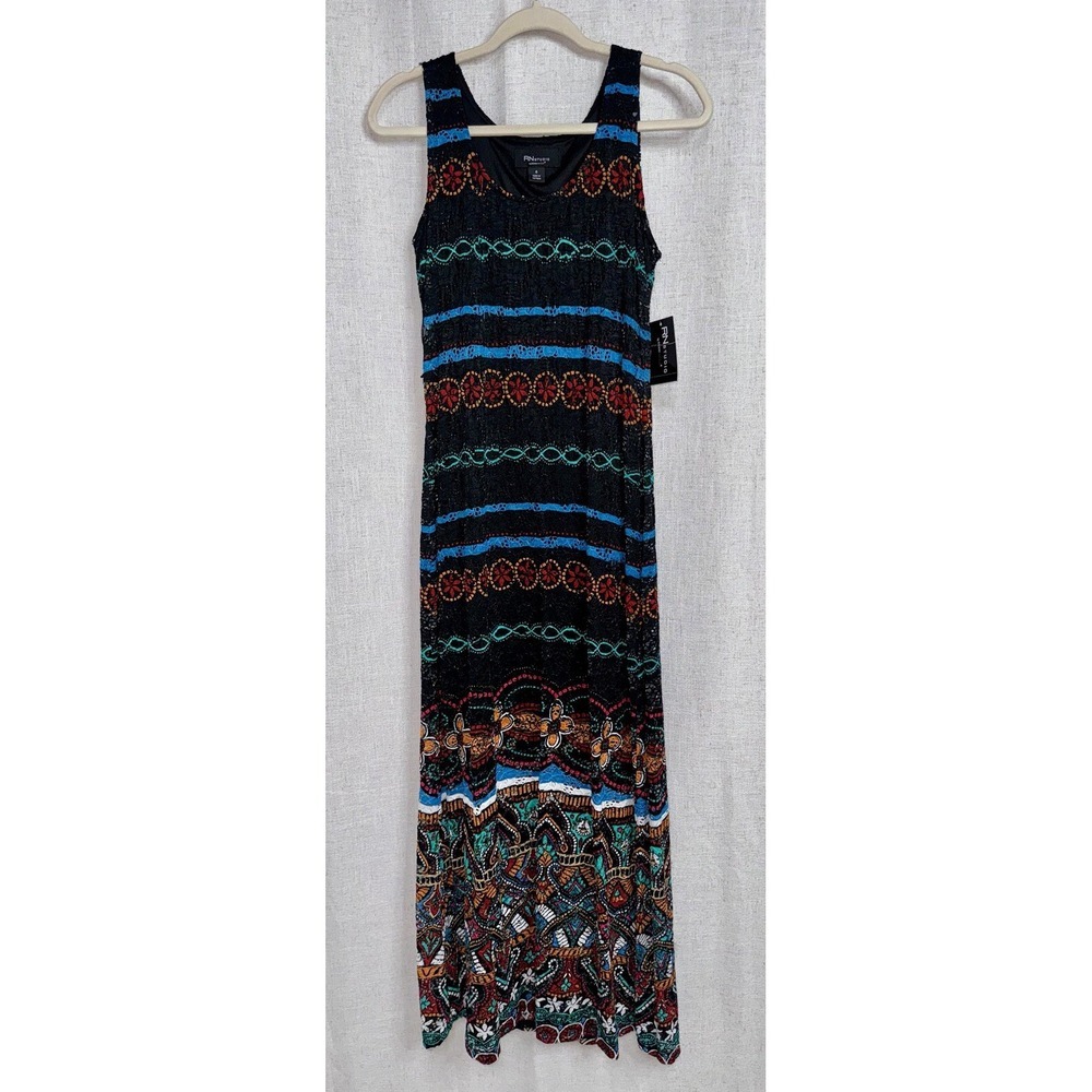NWT RN Studio Ronni Nicole New Women's Maxi Dress Boho Size 4 Crochet